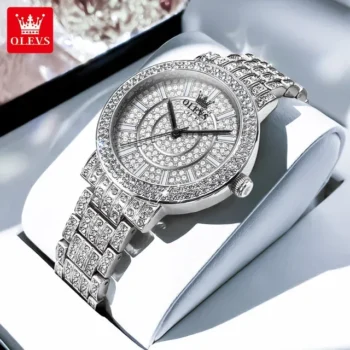 OLEVS 9904 Diamond Quartz Watch For Women (white)