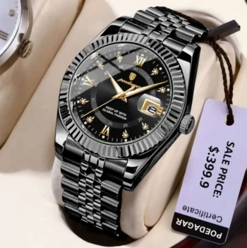 Poedagar 910 Quartz Watch Stainless Steel Strap Watch For Men